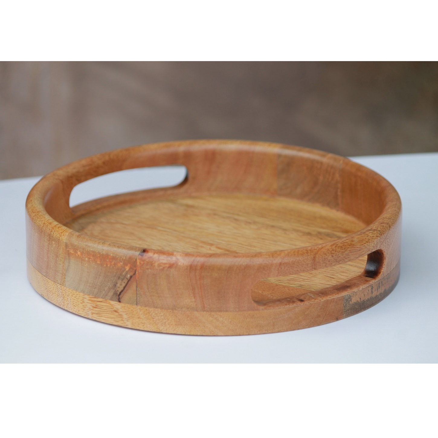 Handmade Wooden Serving Tray Natural Polish Finish