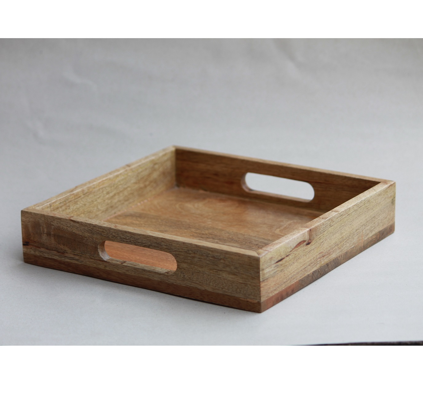 Handmade Wooden Serving Tray Natural Polish Finish