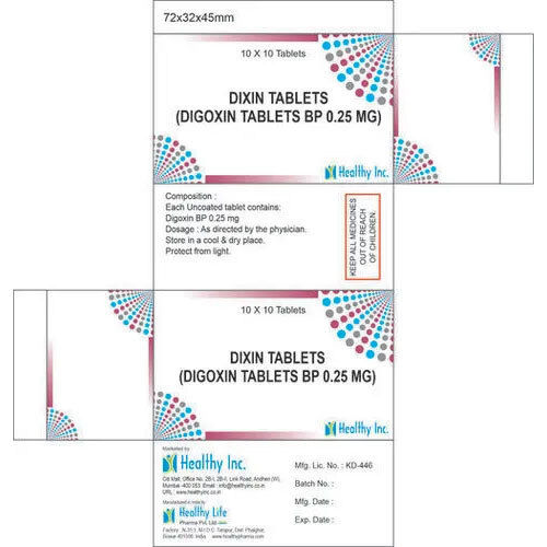 0.25 Mg Digoxin Tablets Bp - Dosage Form: Tabet