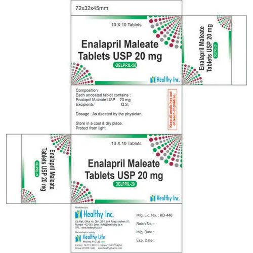 2.5 Mg Enalapril Maleate Tablets Ip - Drug Type: General Medicines