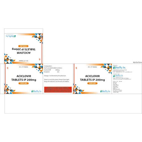 200Mg Aciclovir Tablets Ip - Drug Type: General Medicines