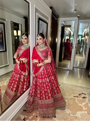Pink Georg Lehenga - Decoration Material: Beaded Lace