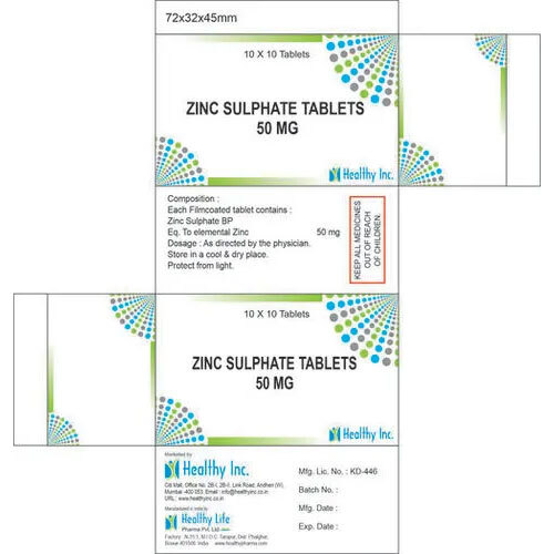 Zinc Sulphate Tablet USP 50mg