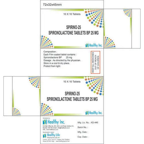 25 Mg Spironolactone Tablets Ip - Drug Type: General Medicines