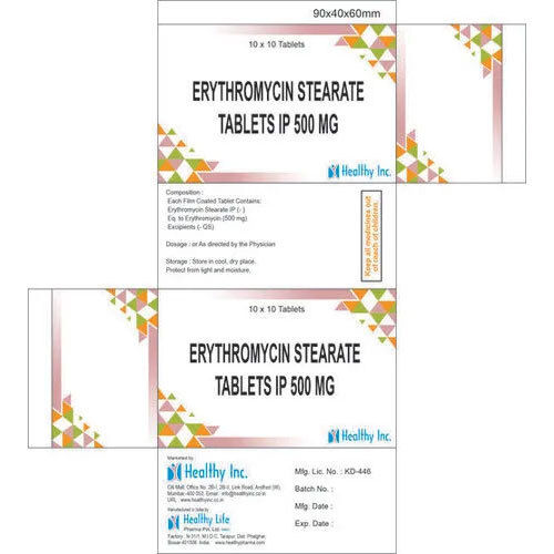 500 mg Eritro C Erythromycin Stearate Tablets BP