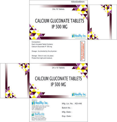 500 Mg Calcium Gluconate Tablets Ip