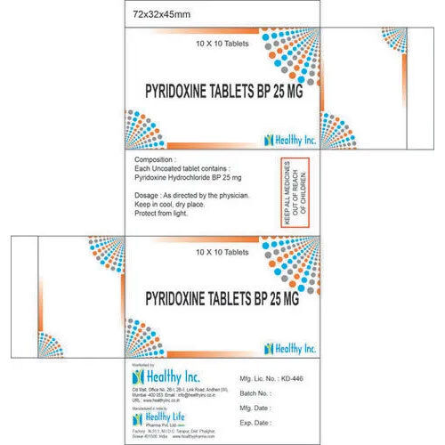 25 Mg Pyridoxine Tablets Bp - Grade: Medical