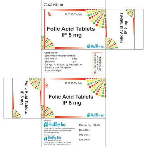 400 Mcg Folic Acid Tablet Ip - Drug Type: General Medicines