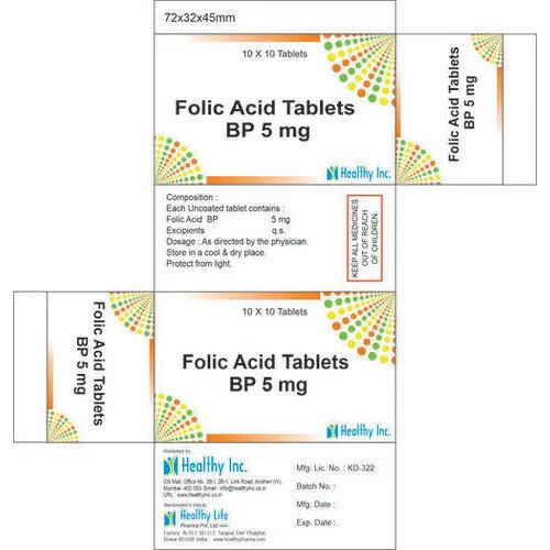 Folic Acid Tablets Bp 5 Mg - Drug Type: General Medicines