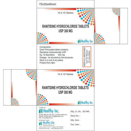 300Mg Ranitidine Hydrochloride Tablets Usp - Application: Pharmaceutical Industry