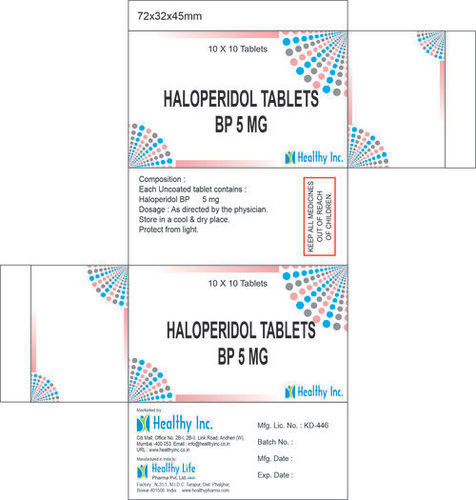 5Mg Haloperidol Tablets Ip - Application: Pharmaceutical Industry