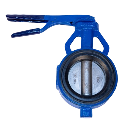 Industrial Butterfly Valve - High-Quality Stainless Steel, 40MM TO 1400MM Size Range, Blue & Silver Finish | Hydraulic Powered, Wafer Type Design, 1-Year Warranty