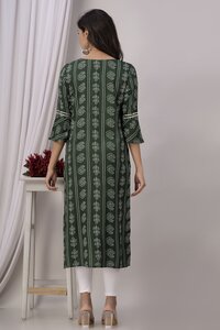 Straight Green Rayon Kurti