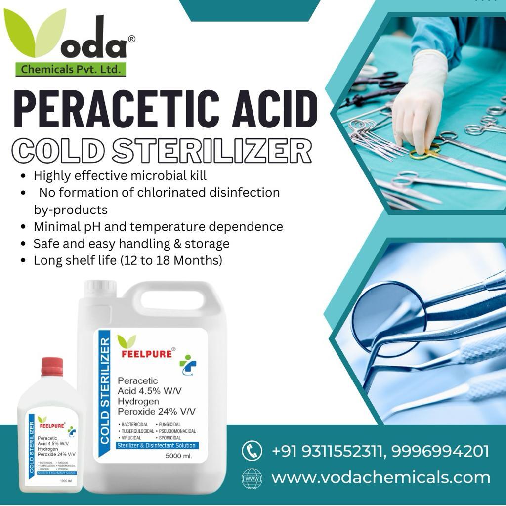 Cold Sterilizer Peracetic Acid 4.5% Hydrogen Peroxide 24% 1 liter Instrument Disinfectant