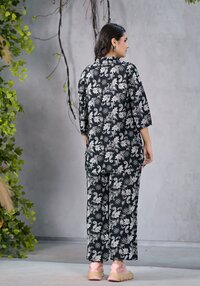 Abstract Floral Black Co-Ord Set