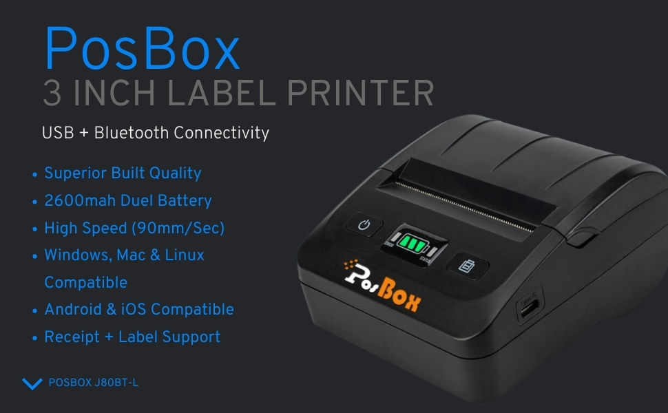 3 Inch Portable Label And Receipt Thermal Printer