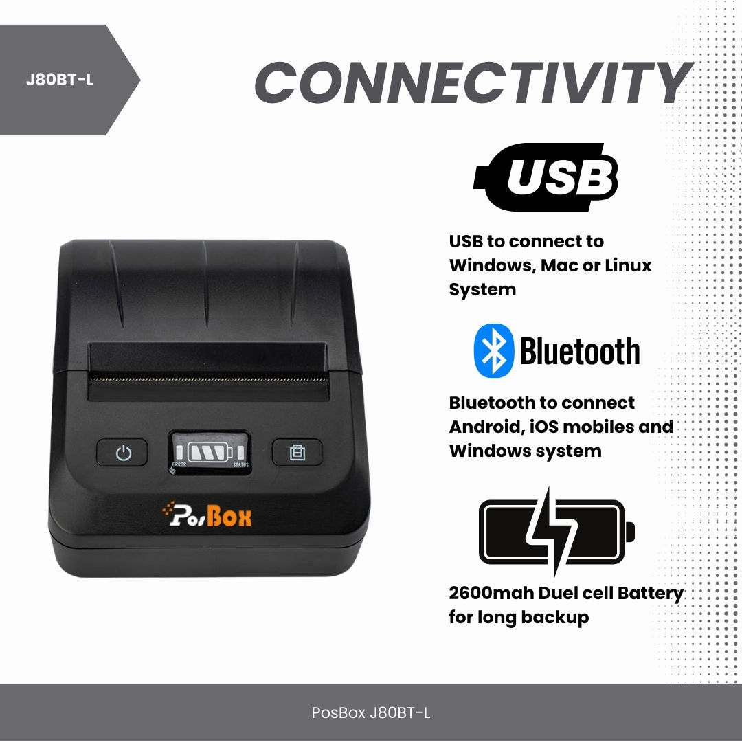 3 Inch Portable Label And Receipt Thermal Printer