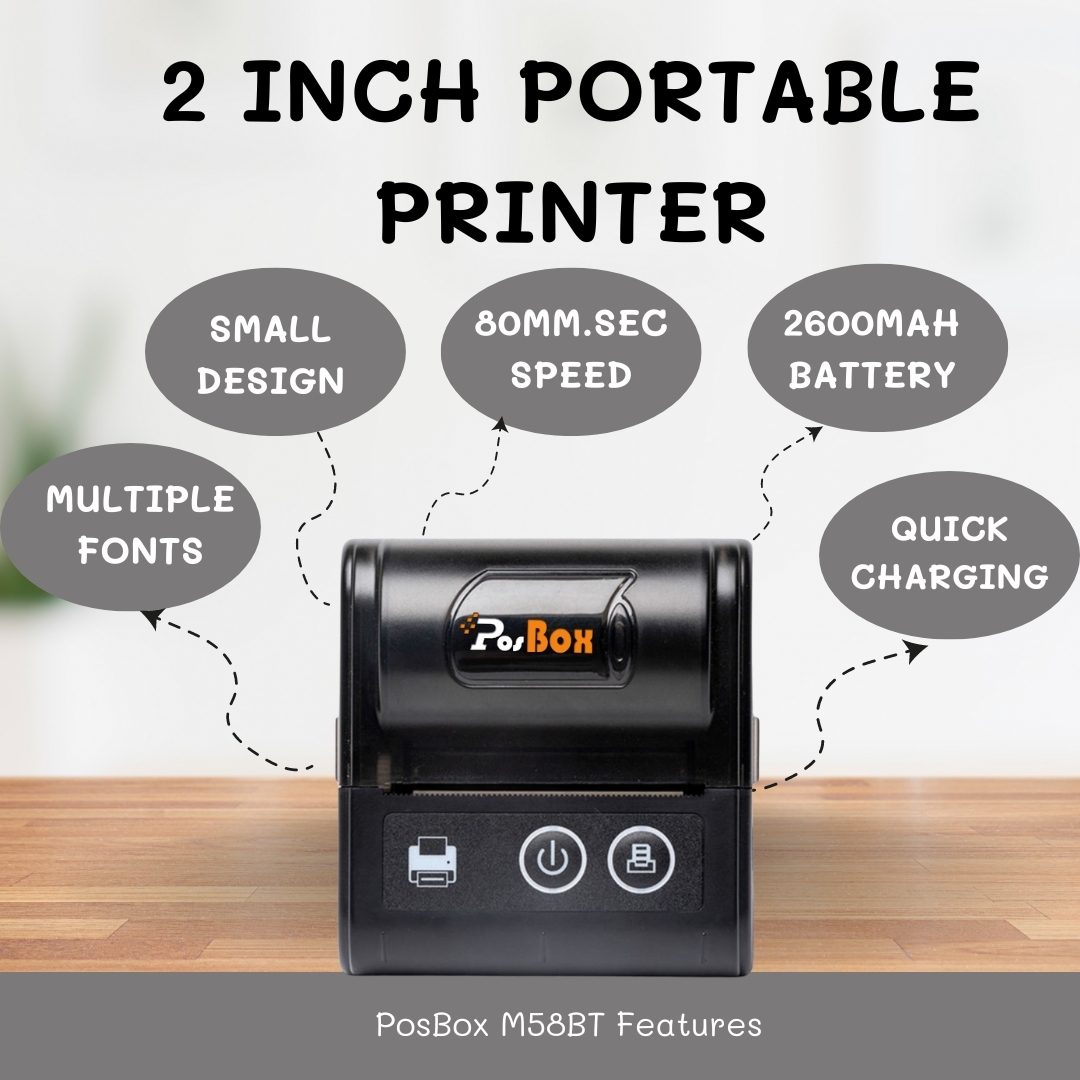 Thermal Receipt Usb Printer Usb With 2600mah Battery Size: Different Available