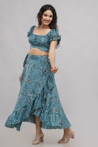 Classic Ladies Silk Top And Skirt Set - Age Group: Adults