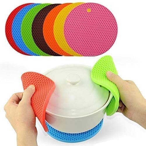 Mitsico Multipurpose Silicone Coaster Round Hot Mat for Kitchen and Dining/Hot Plate Stand