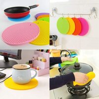 Mitsico Multipurpose Silicone Coaster Round Hot Mat for Kitchen and Dining/Hot Plate Stand