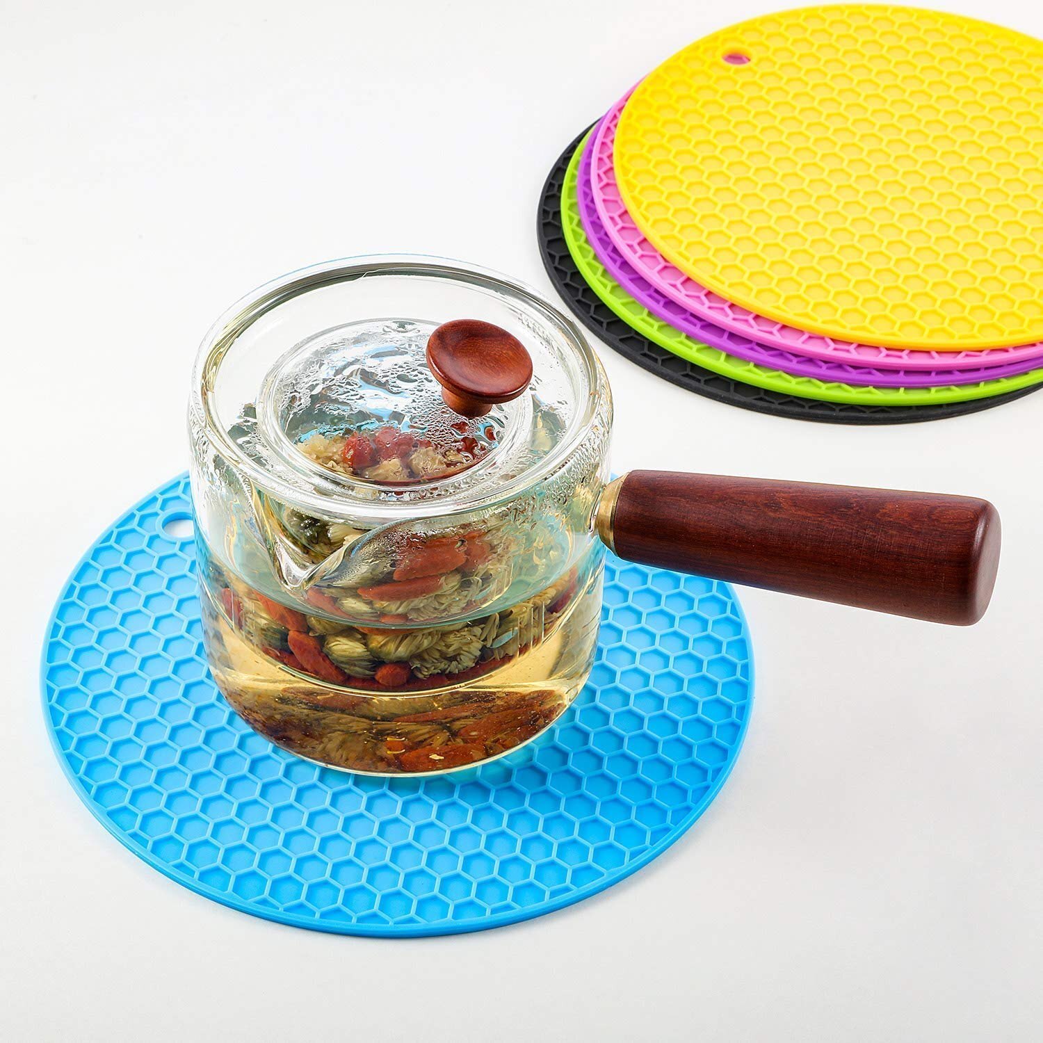 Mitsico Multipurpose Silicone Coaster Round Hot Mat for Kitchen and Dining/Hot Plate Stand