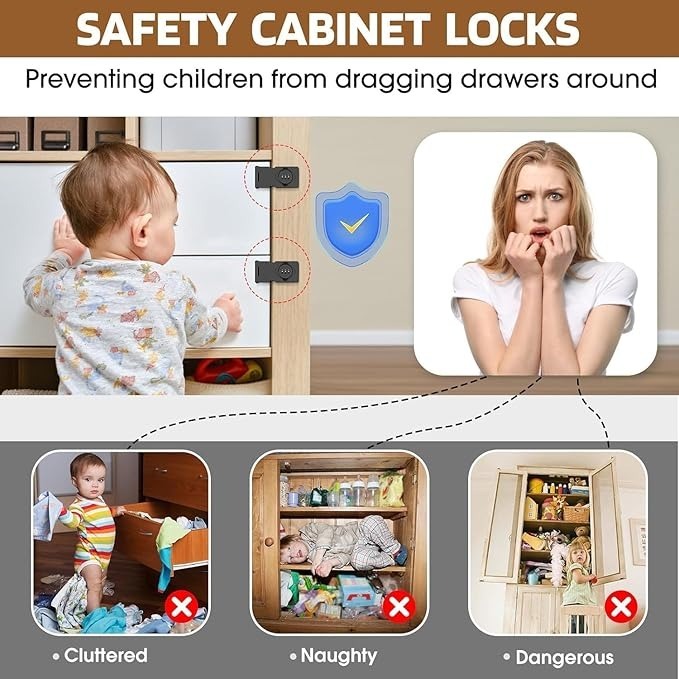 Mitsico Cabinet Password Hasp Locks - Stainless Steel Free Size Black | Versatile Security For Cabinets Barn Doors Easy Installation No Key Needed