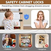 Mitsico Household Cabinet Password Hasp Locks, Cabinet Door Combination Lock, Door Security Slide Latch Lock for Small Doors, Cabinets, Barn Door, Bathroom, Outdoor, Garden (Black)