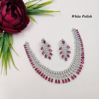 New  Glamorous American Diamond Necklace Set