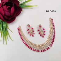 New  Glamorous American Diamond Necklace Set