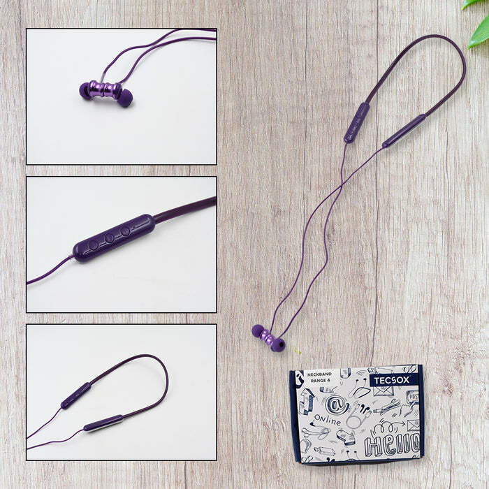 Bluetooth Headphone Neckband Sweat Resistant, Magnetic Earbuds