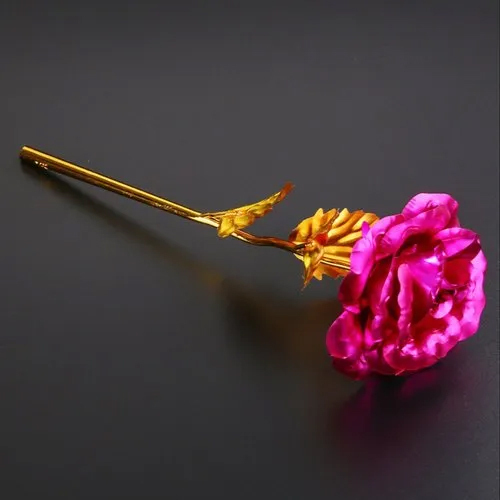 24K Pink Gold Plated Rose For Valentines Day