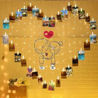 Led Photo Clip Remote String Lights Fairy Twinkle String Lights - Plastic, 10 Feet Long, Warm Yellow Color | Customized Logo, Easy Remote Control