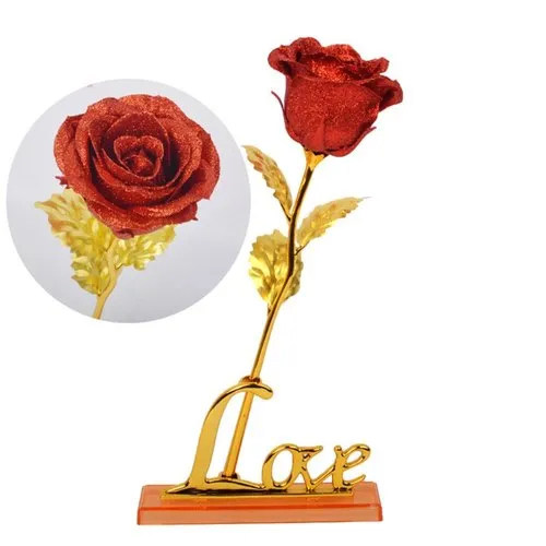 Romantic Valentine Red Rose With Love Frame