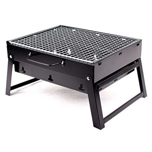 Black Portable Charcoal Bbq Grill - Automatic Grade: Manual