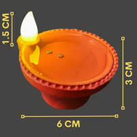 Brown Durable Plastic Led Water Sensor - 3x6x1.5cm , Flameless & Smokeless Round Design With Traditional Pattern