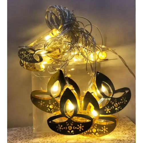 Metal Golden Diya Deep Led String Light - Power Type: Electric