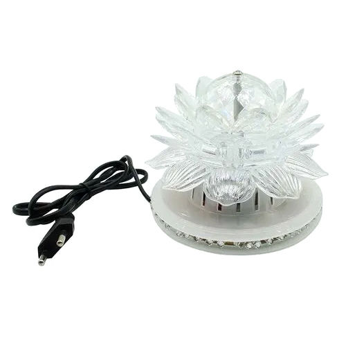 Led Automatic Rotating Color Changing Lotus Ufo Light - Color: White