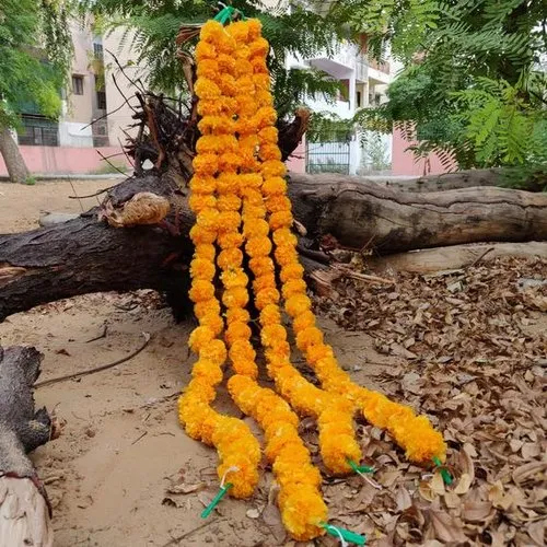 Dark Yellow Genda Phool Garland