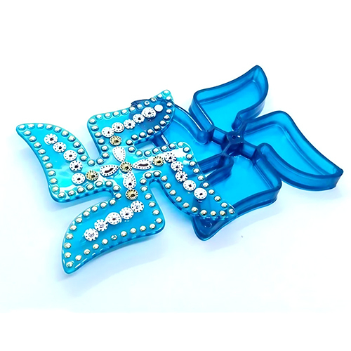 Blue Acrylic Roli Chawal Swastik Box
