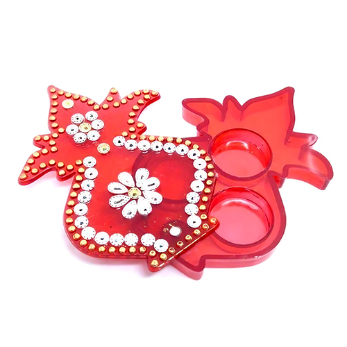 Red Acrylic Roli Chawal Kalash Box