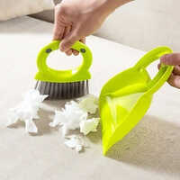Mini Broom Brush And Dustpan Set - Abs Plastic 26 Cm Length, Refreshing Green Color For Compact Cleaning