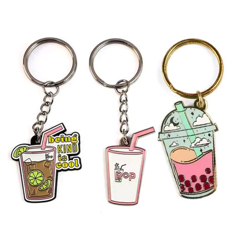 Customizable Die-cut Metal Keychains - Color: Multicolor