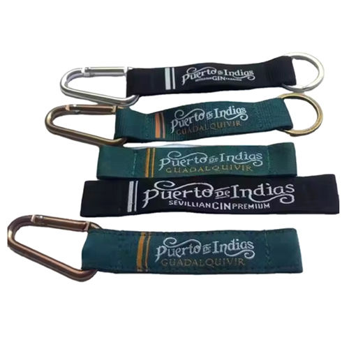 Customized Letter Embroidered Fabric Lanyard Keychains