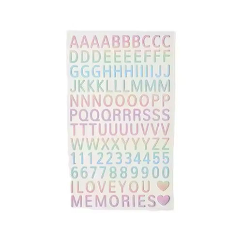 Transparent Waterproof PVC Stickers with Alphabet Pattern