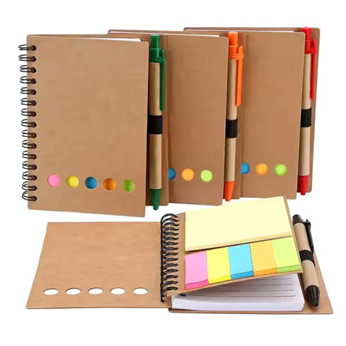 Customized Self Adhesive A5 A6 Journal Notebook With Pen And Sticky Note