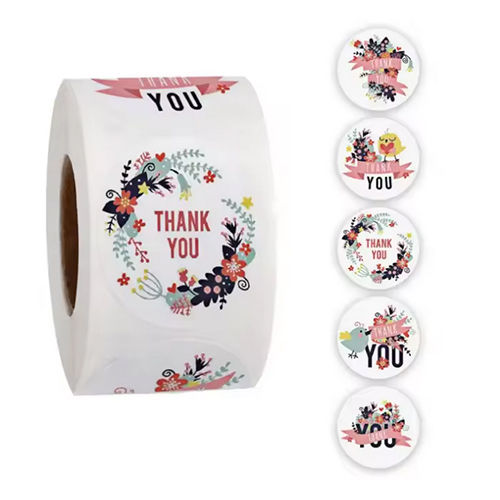 Custom Self Adhesive One Inch A56 To A 59 Thank You Roll Paper Stickers