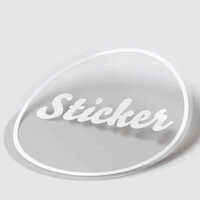 Transparent Sticker With White Colour Printing - Color: Different Available