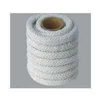 25mm Ceramic Fiber Rope - Ceramic Fiber, 1500mm Length, 25mm Width, White Color - Braided Style For Industrial Applications