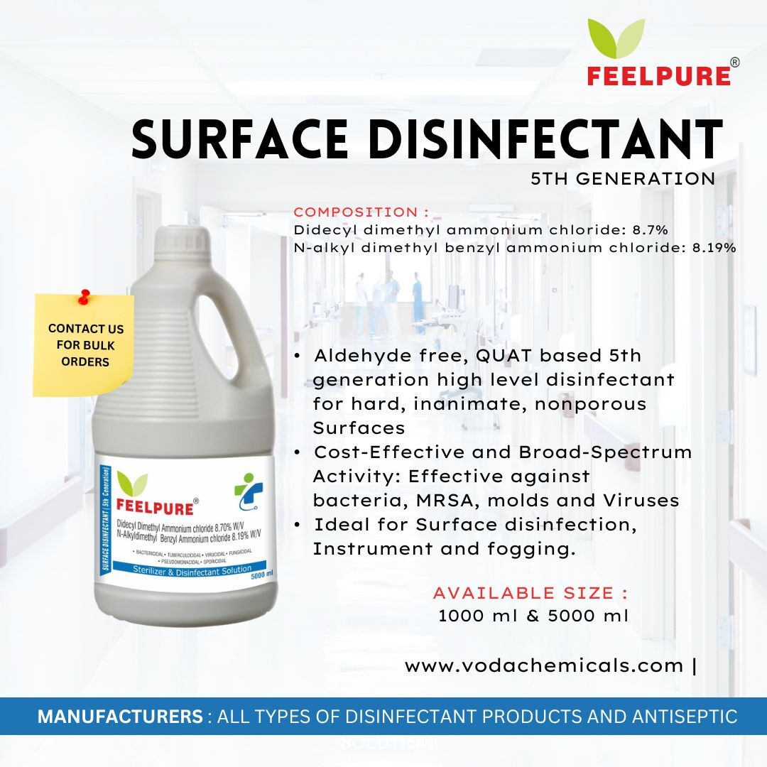 V-256 Didecyl Diethyl Ammonium Chloride - 8.70% Alkyl dimethyl Benzyl Ammonium Chloride - 8.70% 1 Liter 5th Generation Surface Disinfectant